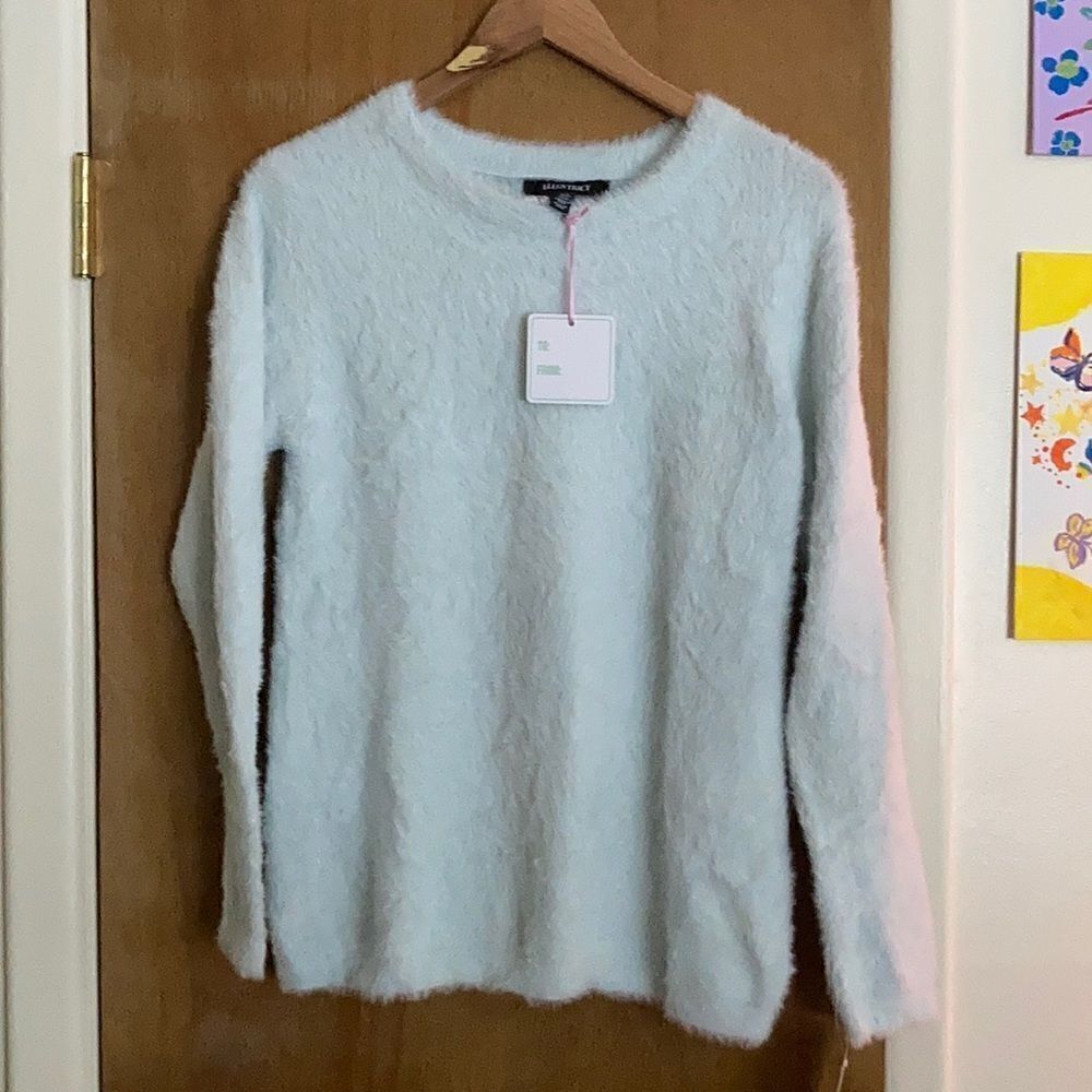 Ellen Tracy Fuzzy L/S Crew neck Sweater